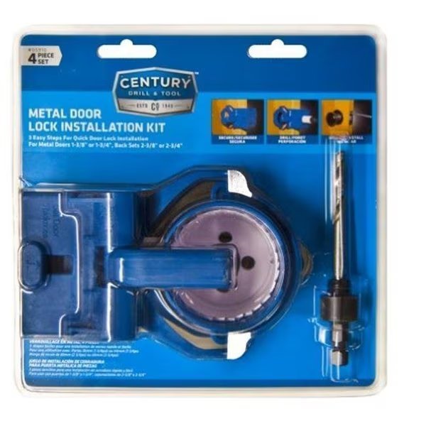 Century Drill & Tool 5910 Door Lock Set Metal - 4 Piece, Century Drill & Tool, Mfr#: 5910